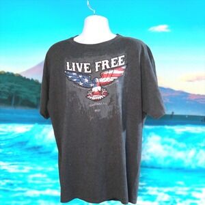 Mens T-Shirt 2XL Black "LIVE FREE Galatians 5:1" Heavy Cotton Fruit of the Loom